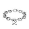 element, K, silver link charm